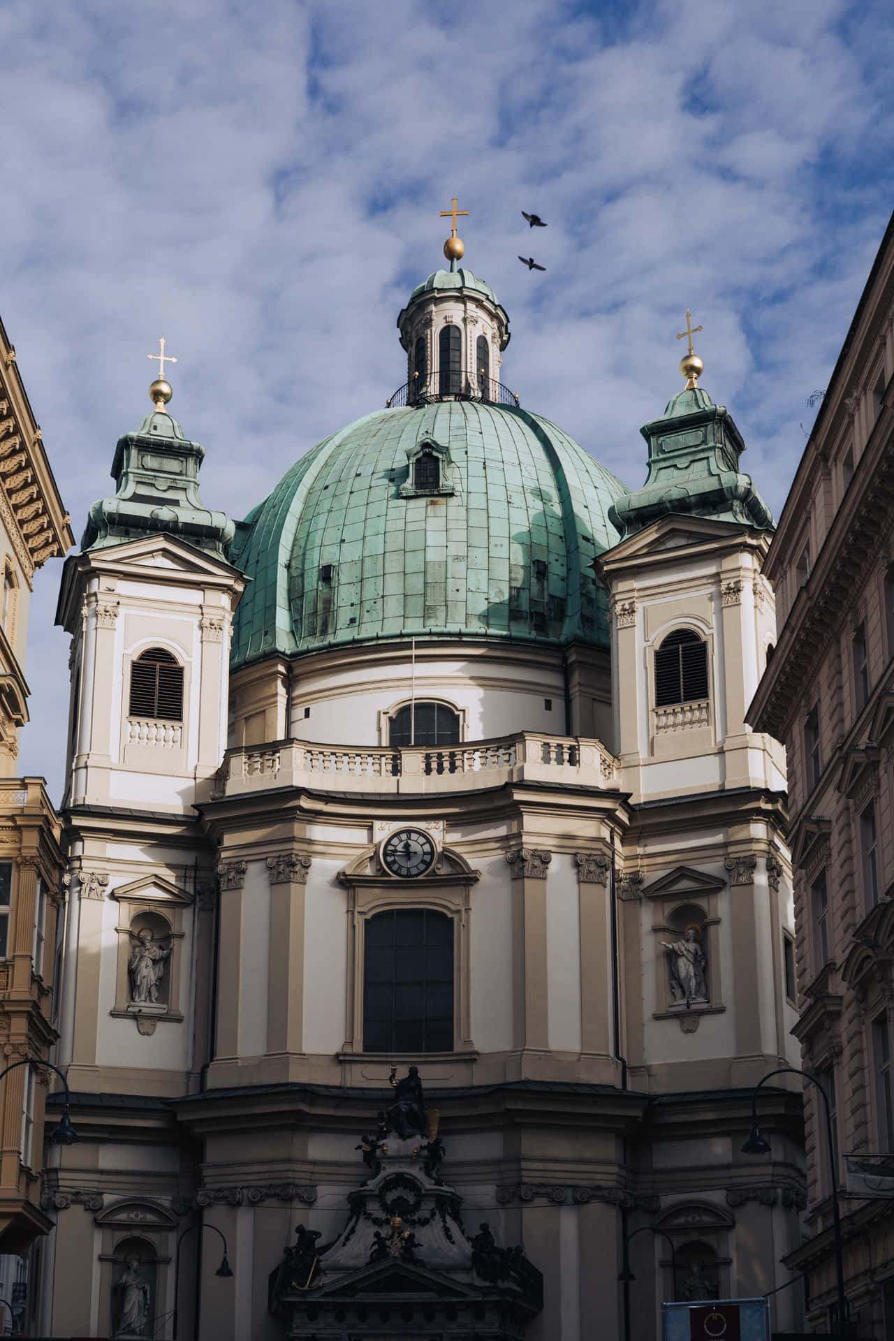 Caption: Majestic Vienna Cathedral Basking In The Evening Glow Background