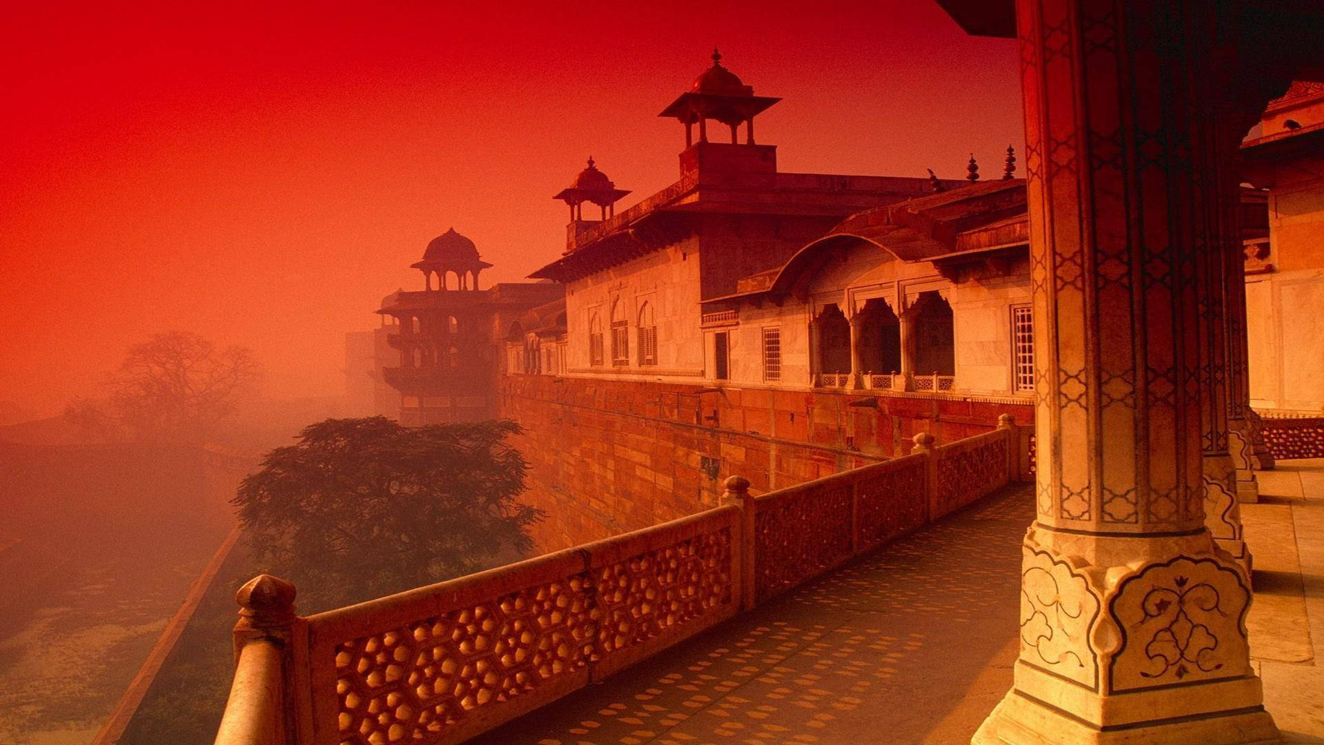 Caption: Majestic View Of Agra Fort In Beautiful Kolkata