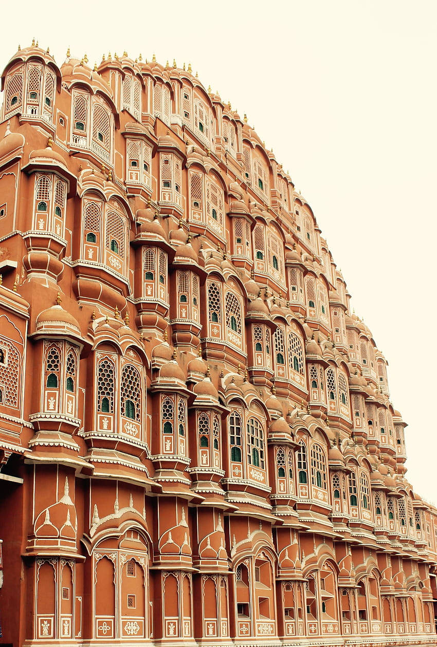 Caption: Majestic View Of Hawa Mahal, The Palace Of Winds, In Jaipur Background