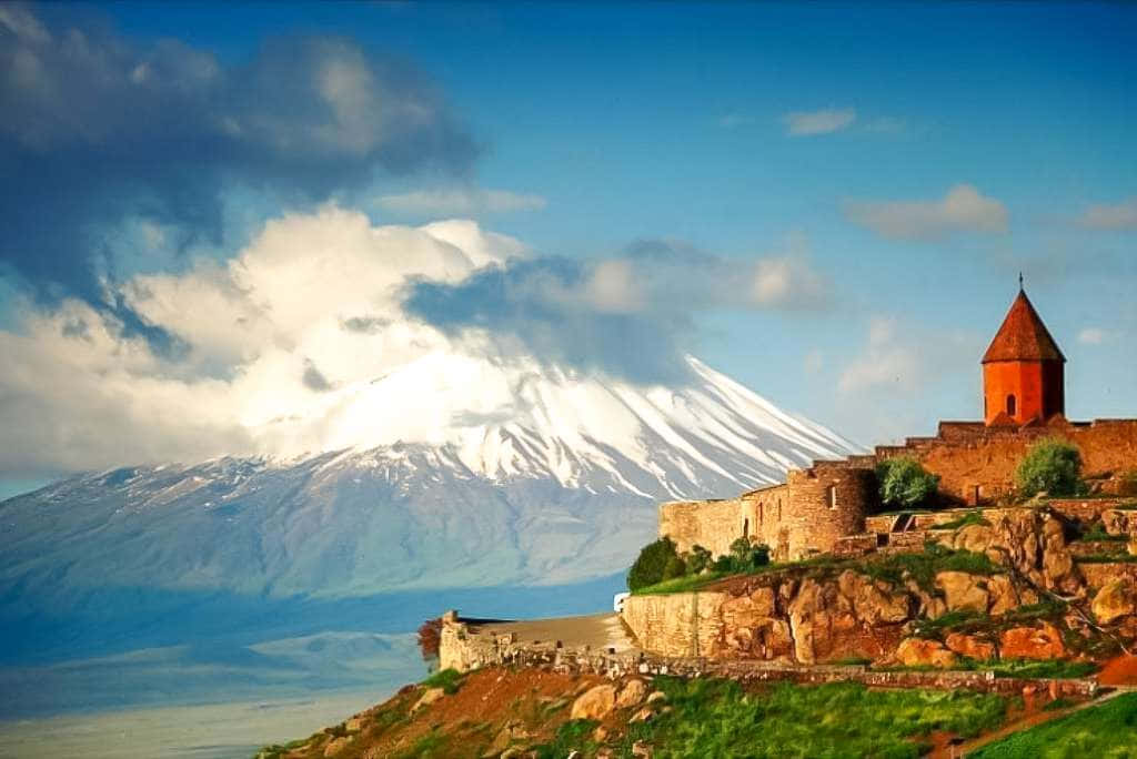 Caption: Majestic View Of Khor Virap Monastery Background