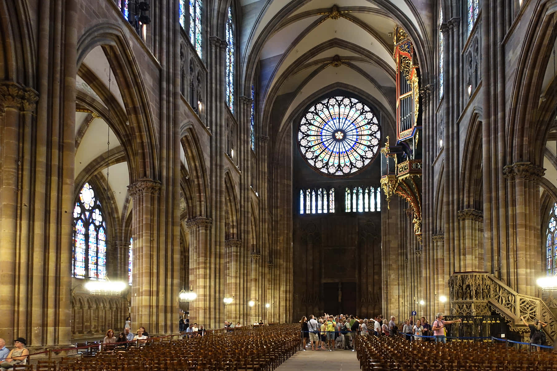 Caption: Majestic View Of Strasbourg Cathedral, France Background