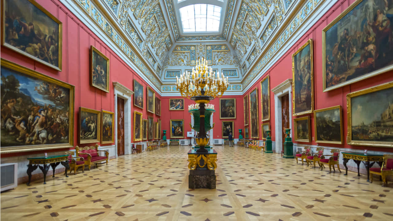 Caption: Majestic View Of The Hermitage Museum Background