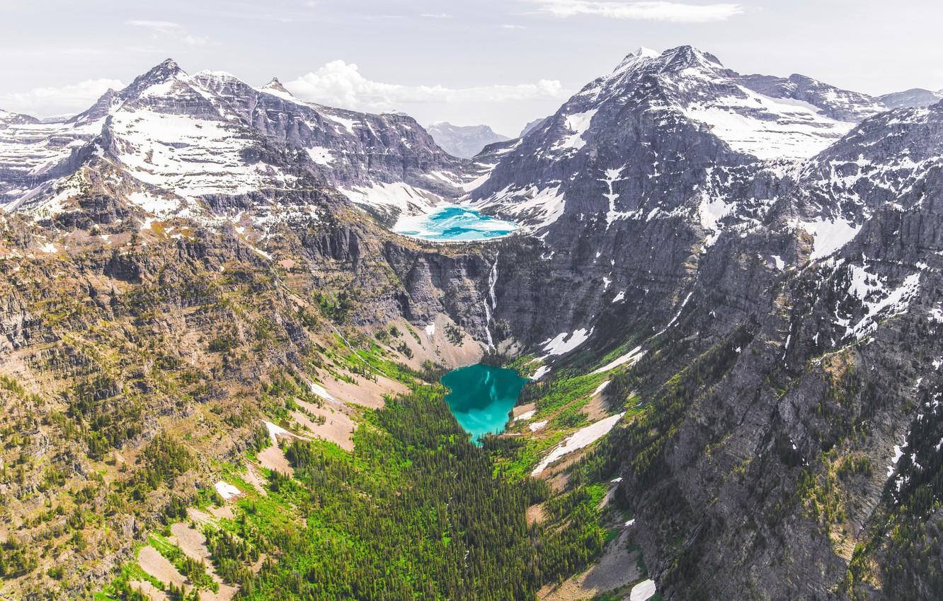 Caption: Majestic View Of The Multi-layered Mountains In Glacier National Park