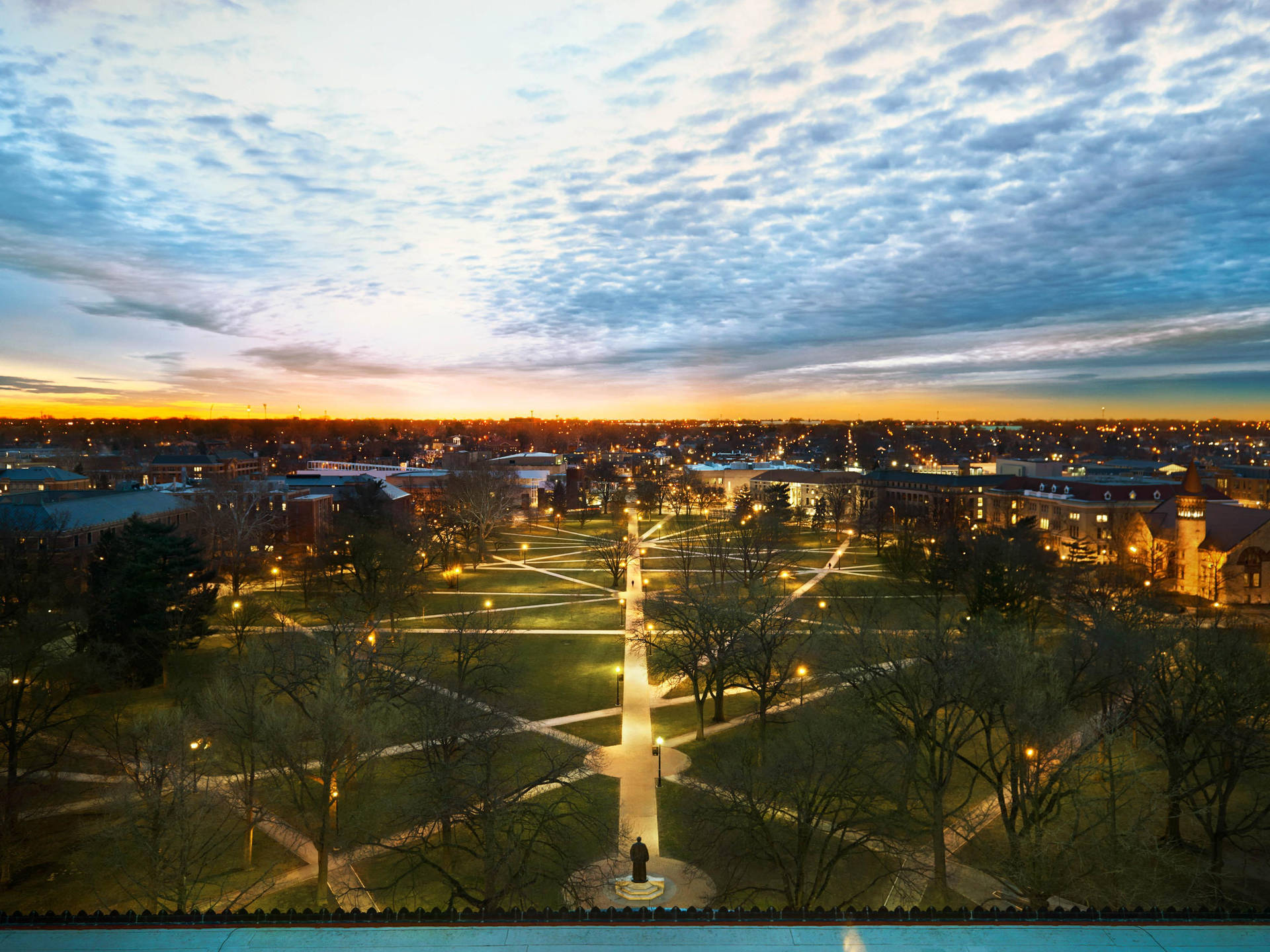 Caption: Majestic View Of The Oval At Ohio State University Background