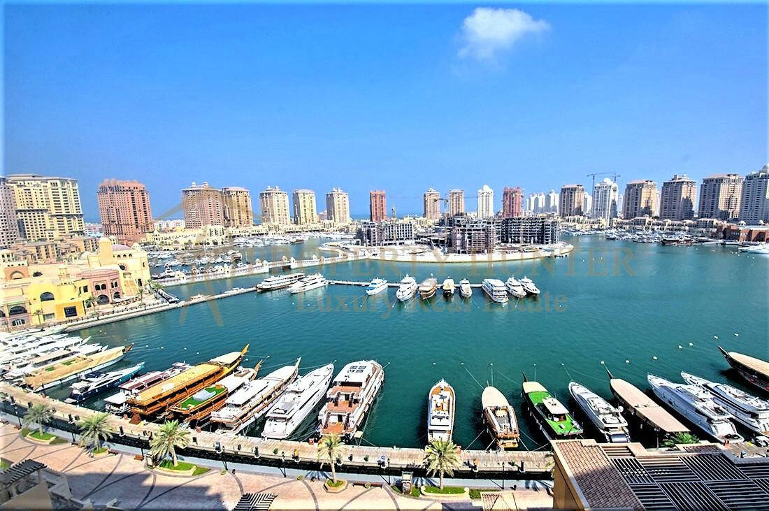 Caption: Majestic View Of The Pearl-qatar Residential Area Background