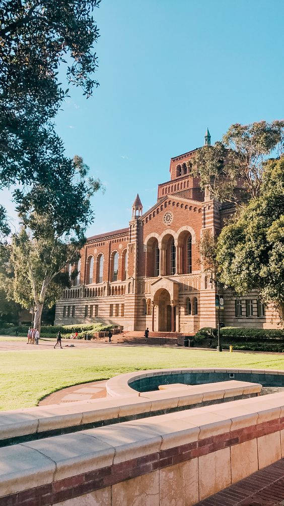 Caption: Majestic View Of Ucla Powell Library Background