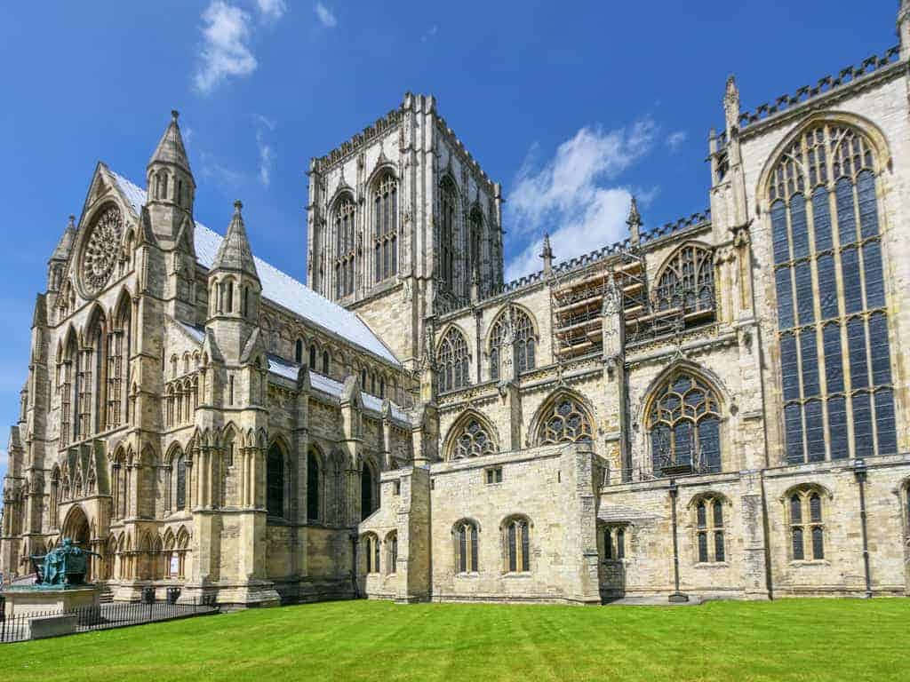 Caption: Majestic View Of York Minster Cathedral Background