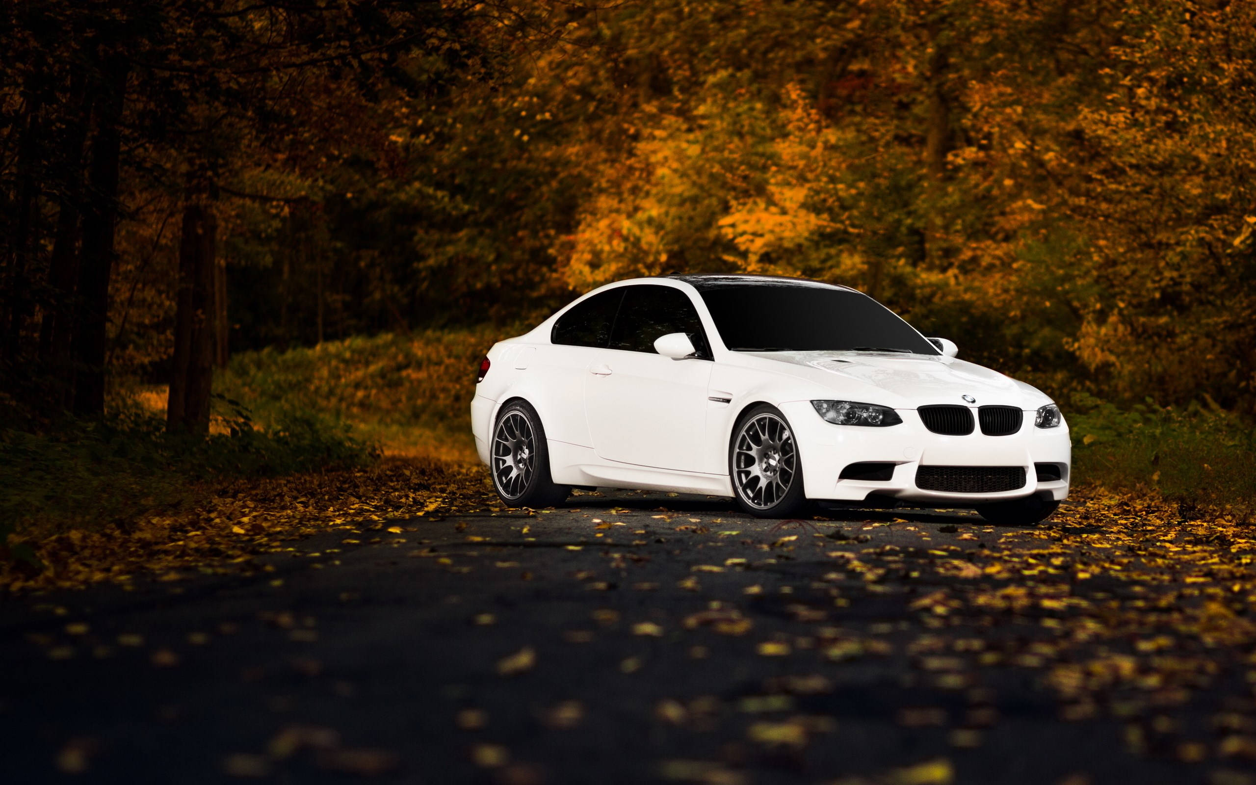 Caption: Majestic White E92 Bmw In Full Hd Background