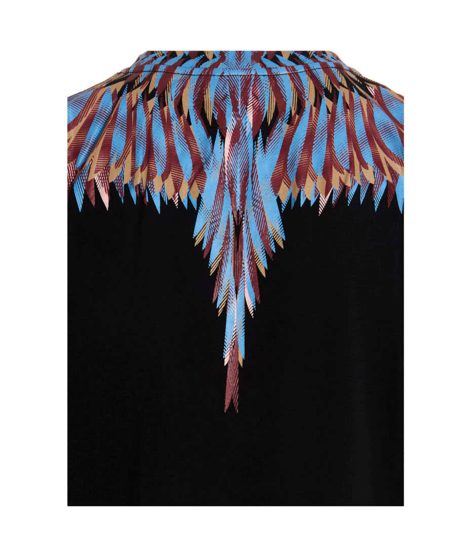 Caption: Marcelo Burlon's Unforgettable Signature Black Wings Shirt Background