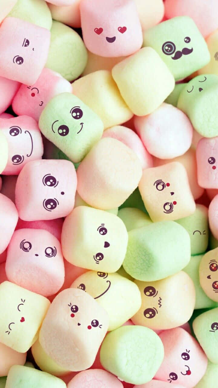 Caption: Marshmallow Themed Phone Display Background