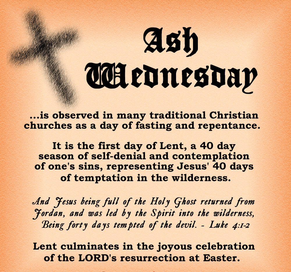 Caption: Meaningful Ash Wednesday Church Poster Background