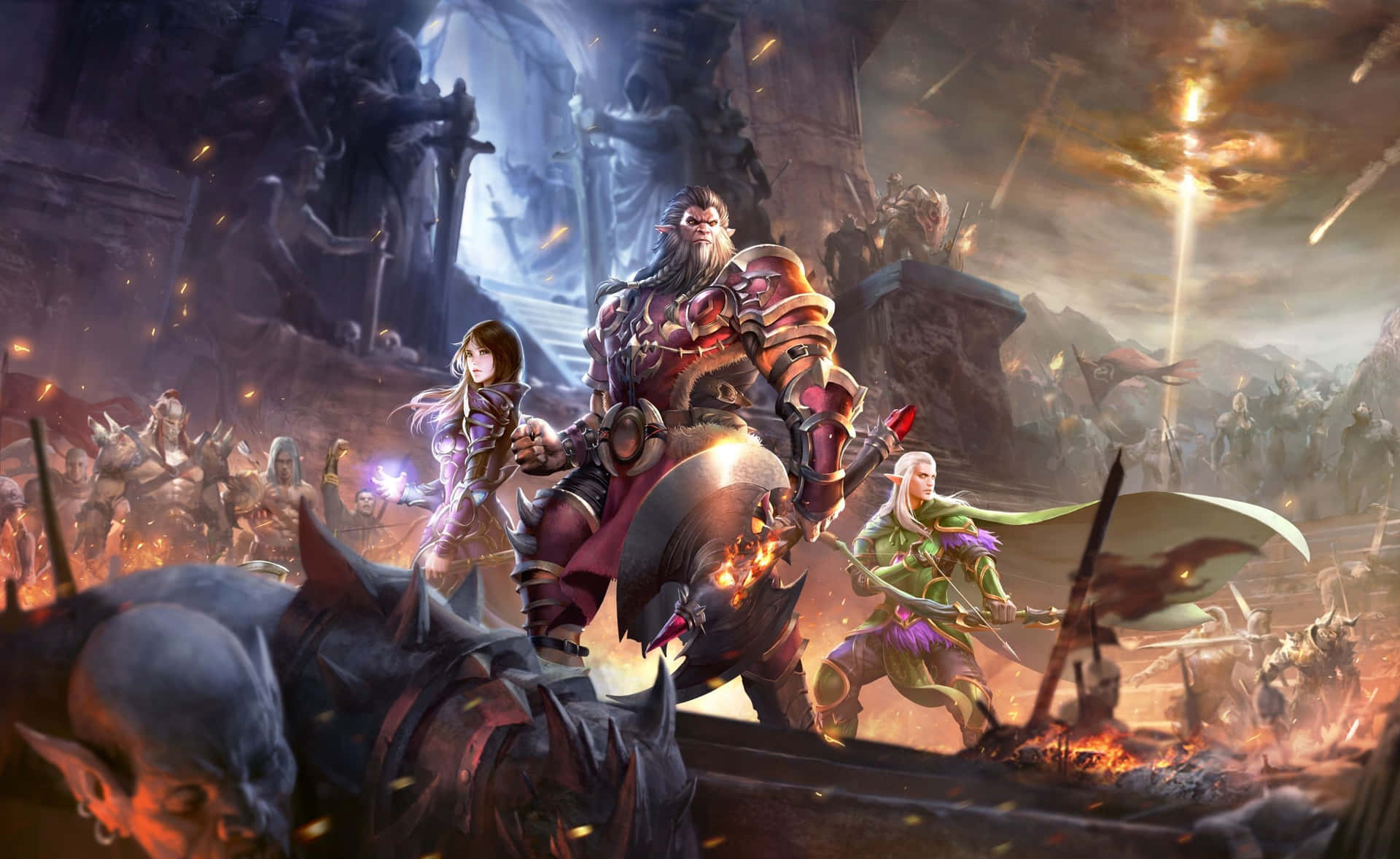 Caption: Mighty Crusader In Full Armor Background