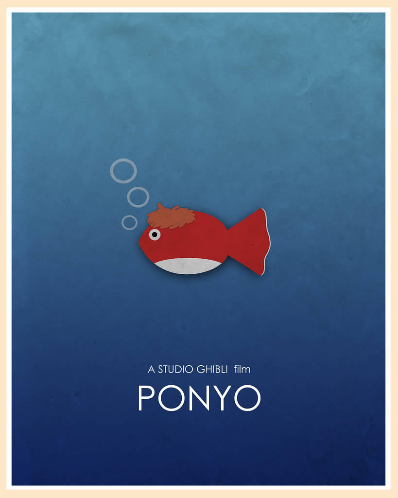 Caption: Minimalist Poster Of Ponyo Background
