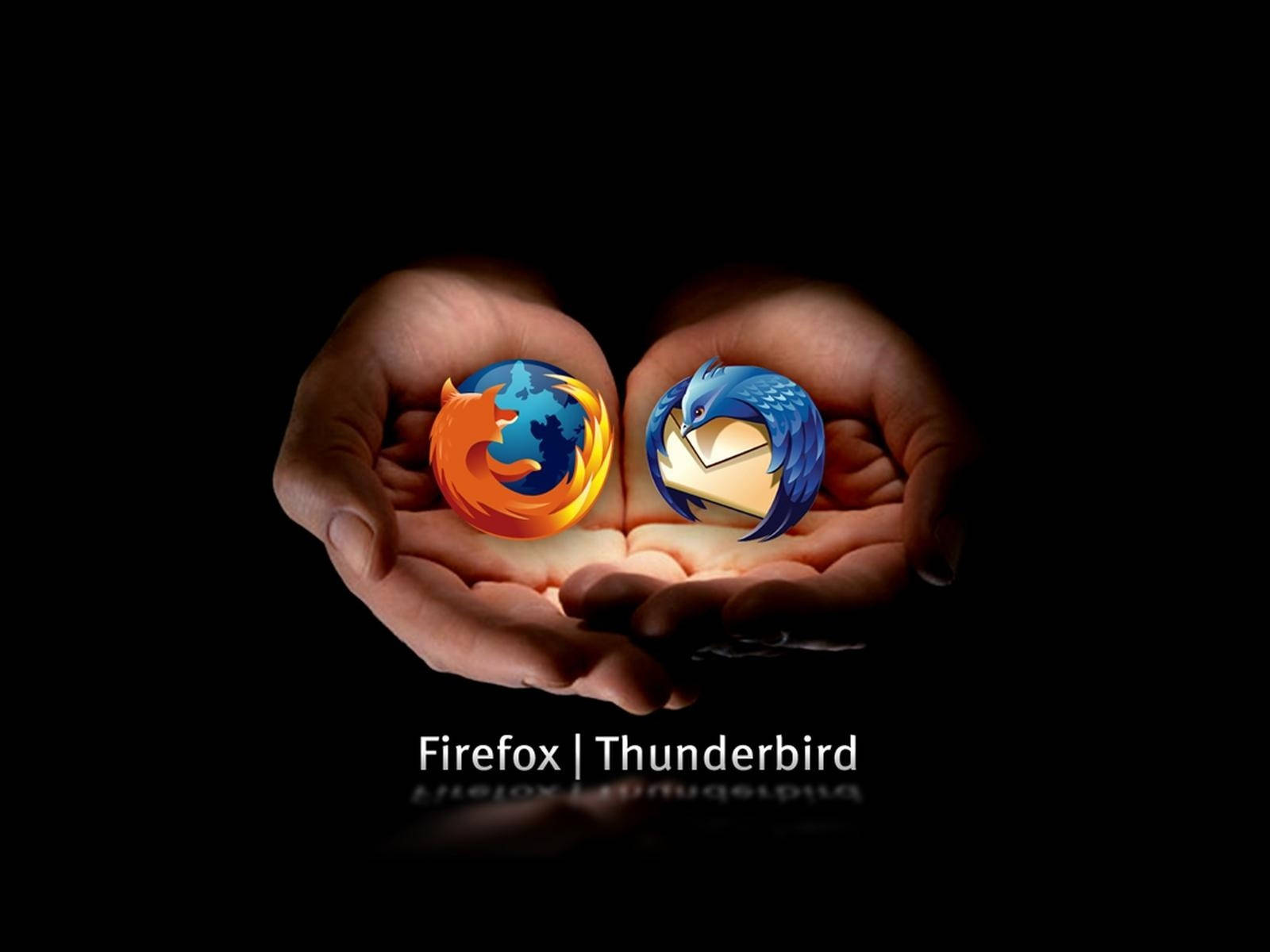 Caption: Mozilla Firefox And Thunderbird On Screen Background