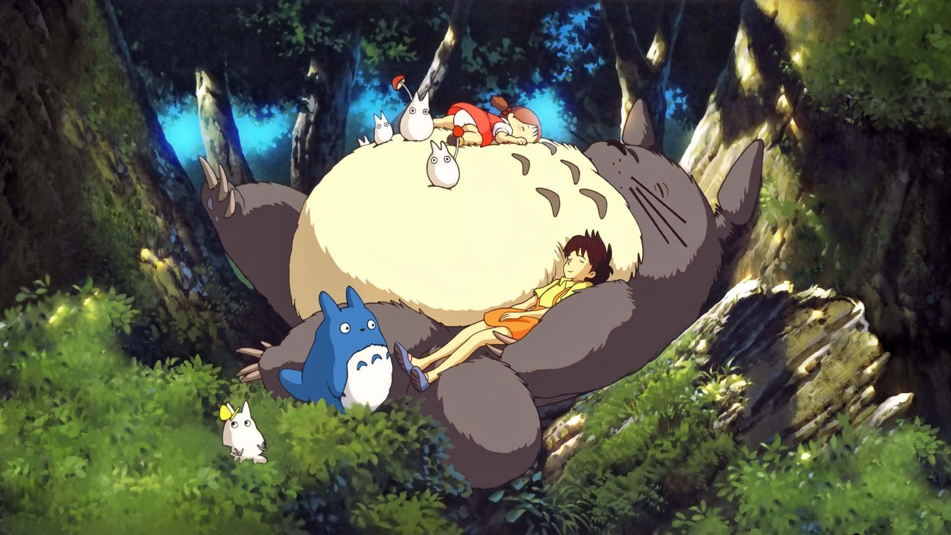 Caption: My Neighbor Totoro Alongside Friends In A Whimsical Forest Setting