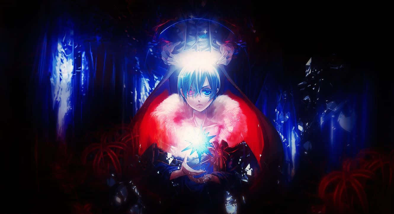 Caption: Mysterious Ciel Phantomhive In Action Background