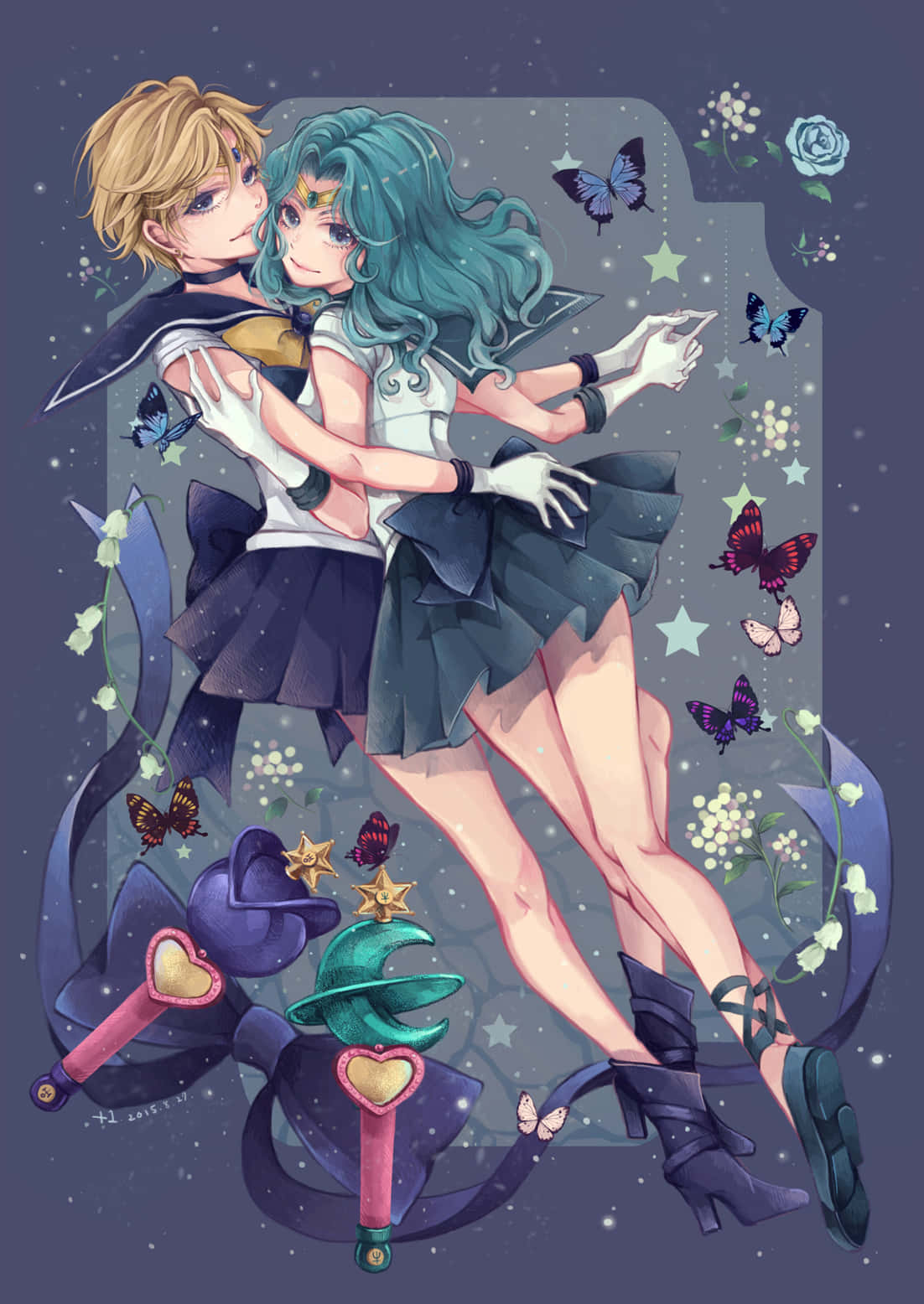 Caption: Mystic And Powerful Sailor Neptune. Background