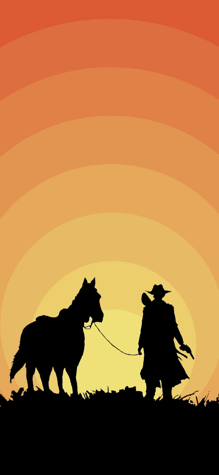 Caption: Mystical Cowboy Adventure - Iphone Wallpaper Background