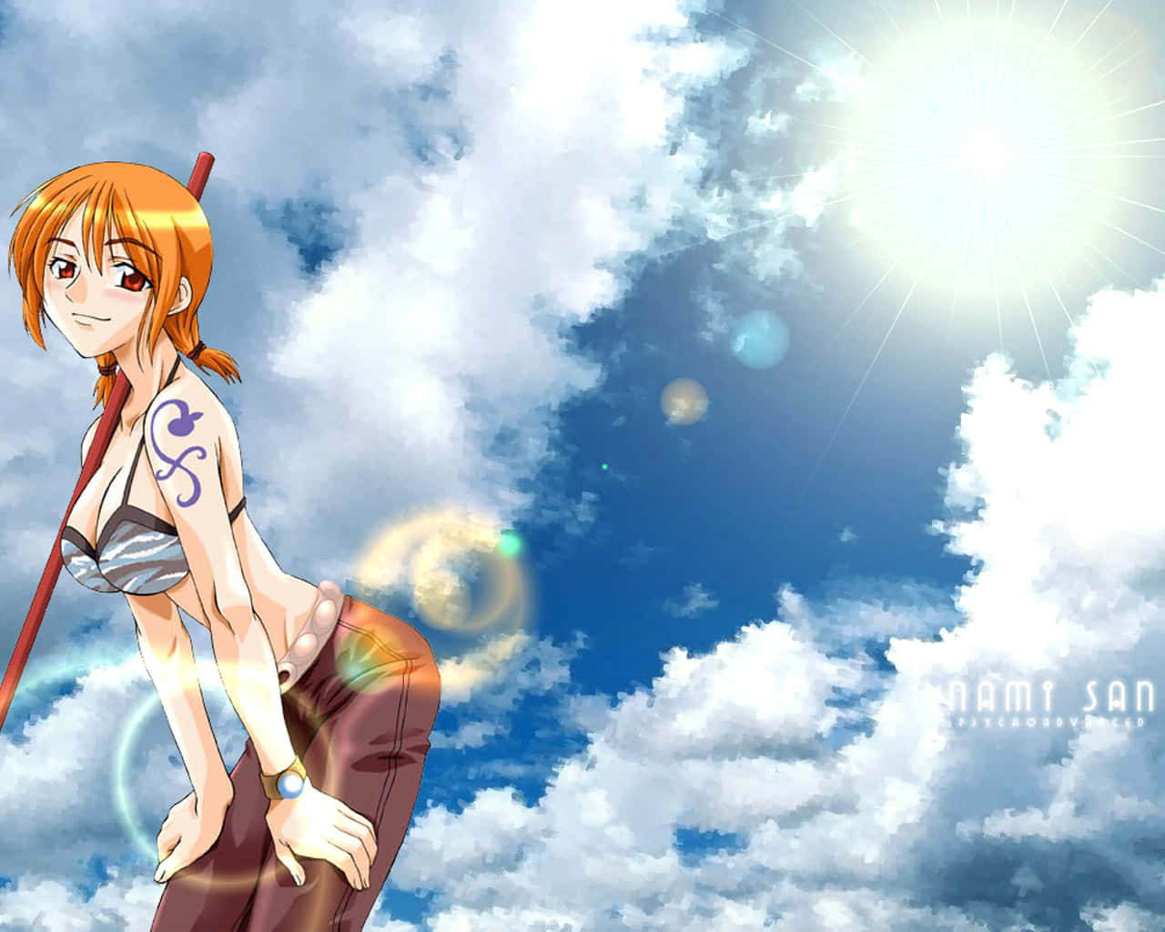 Caption: Nami From One Piece Displaying Her Fearless Spirit Background