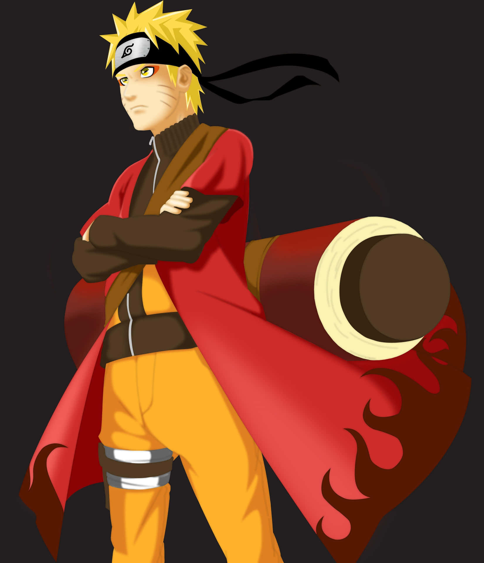 Caption: Naruto Uzumaki Unleashing Sage Mode Power Background