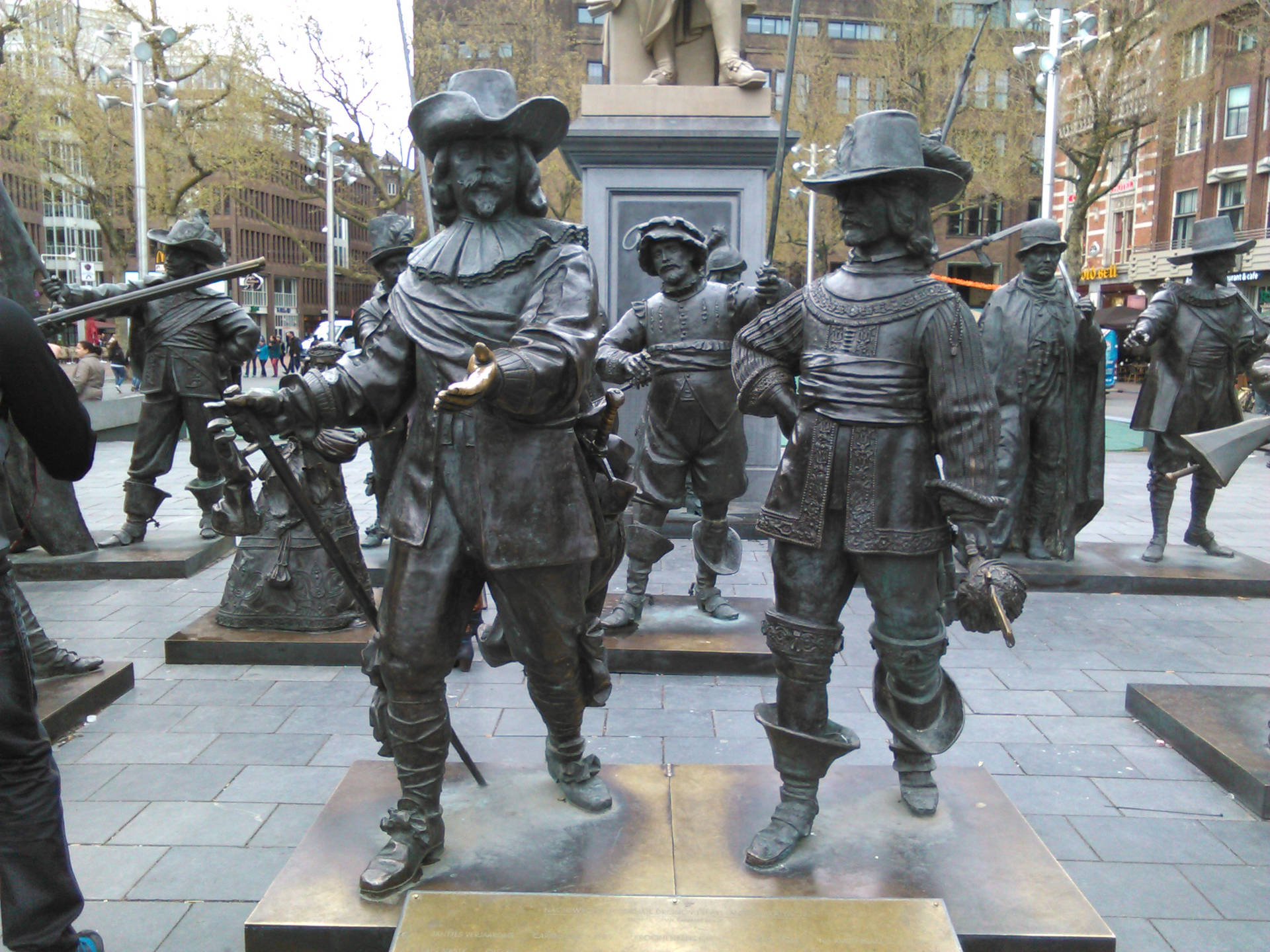 Caption: Nightwatch At Rembrandtplein, Amsterdam Background