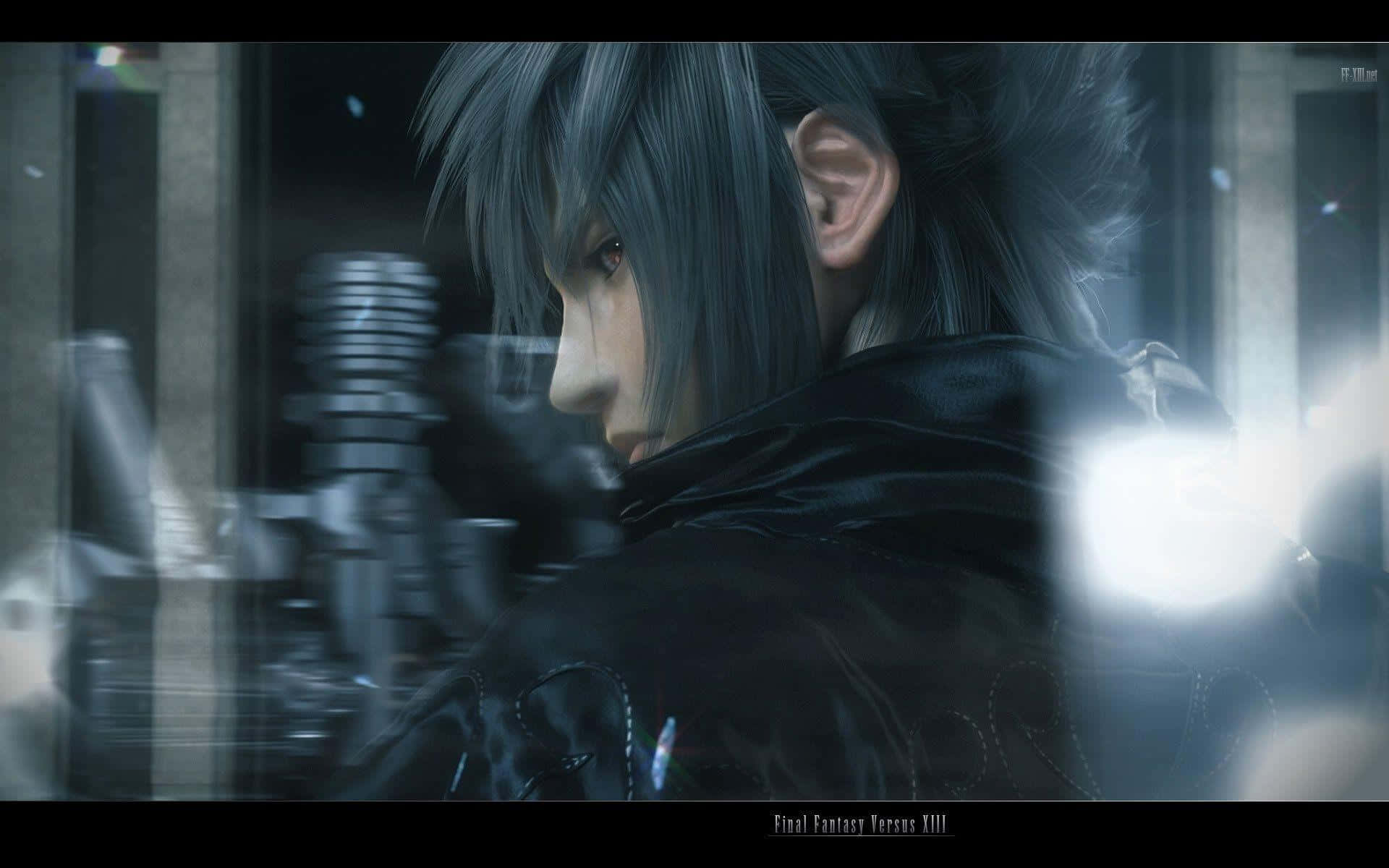 Caption: Noctis Lucis Caelum, The True King Of Eos. Background