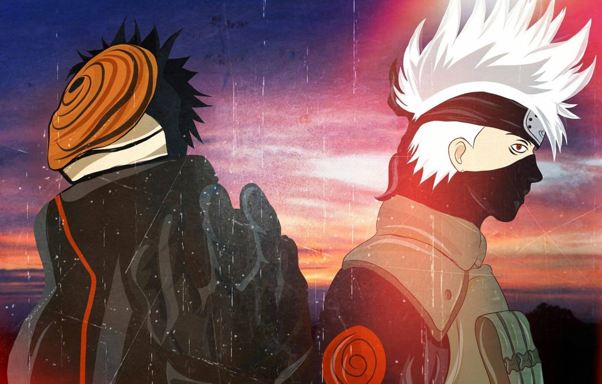 Caption: Obito Uchiha In Battle Mode - Naruto Series Background