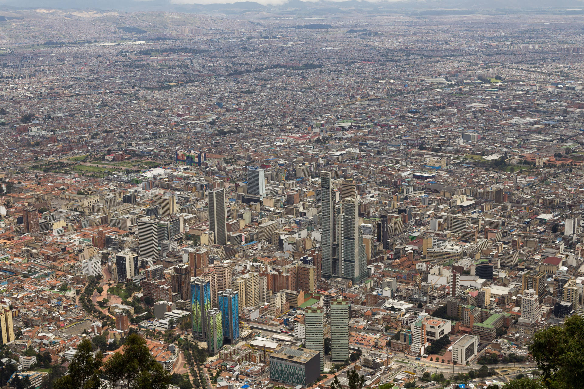 Caption: Overlooking View Of Vibrant Bogota Background