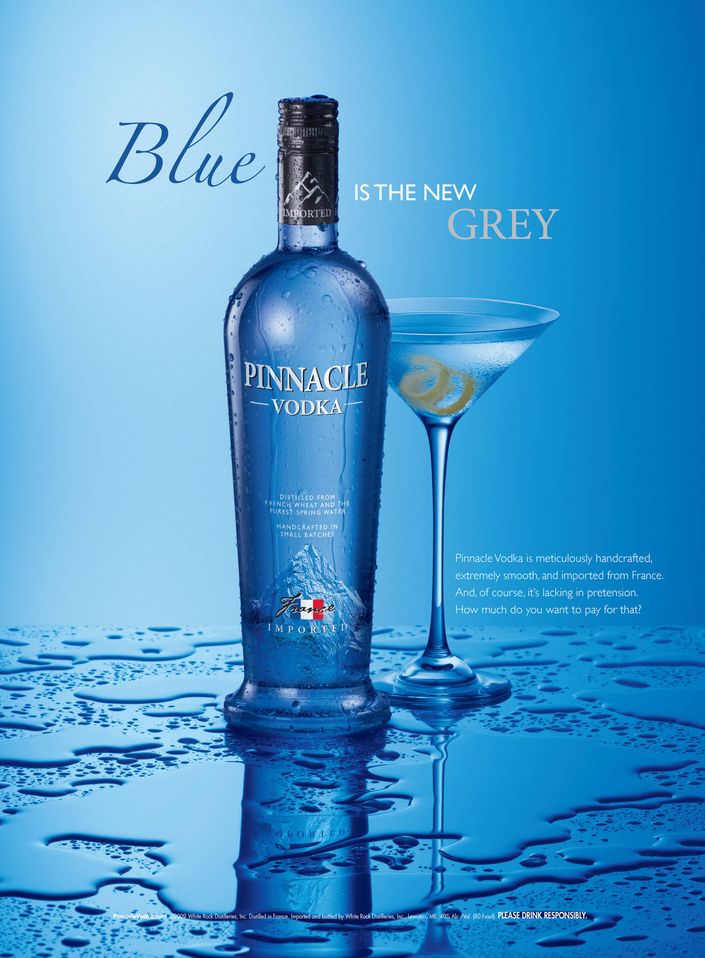 Caption: Pinnacle Vodka Blue Poster Immersed In Cool Ambiance Background