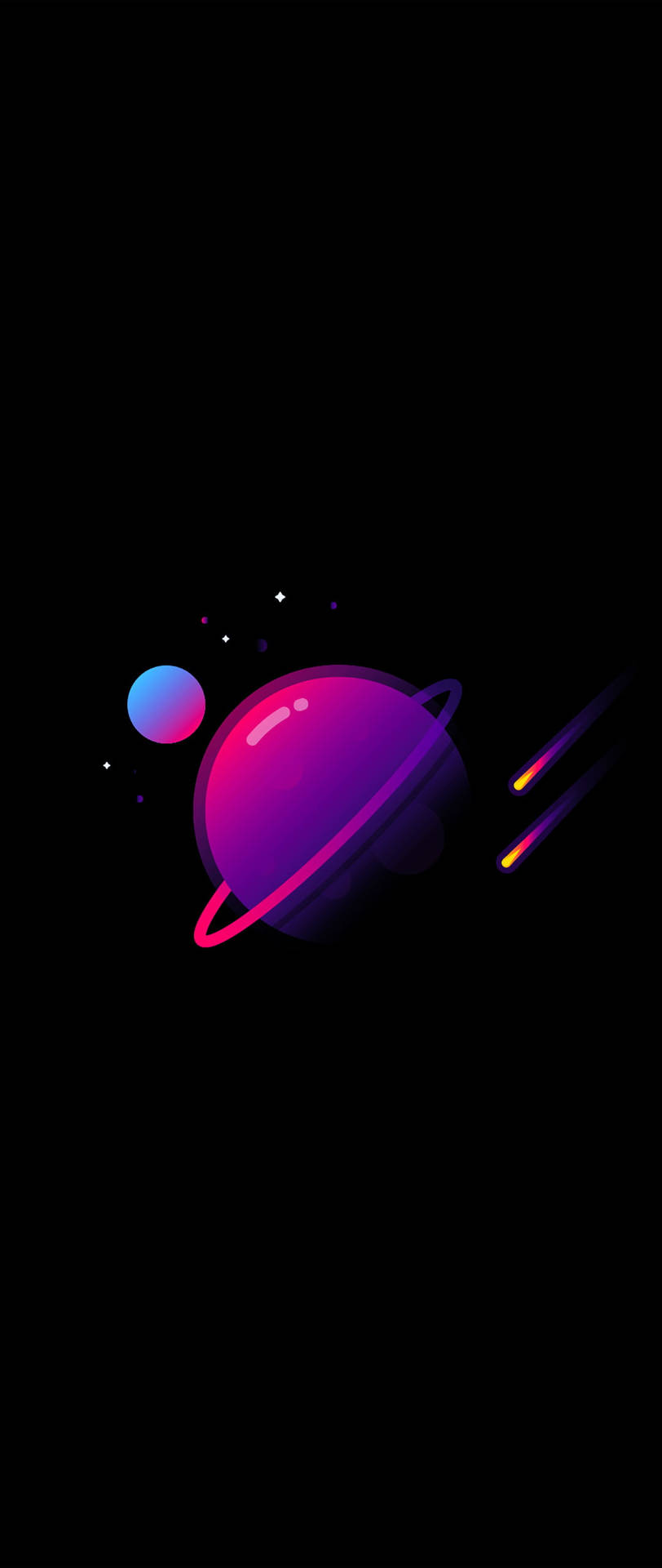 Caption: Planets Align - Oled Phone Wallpaper Background