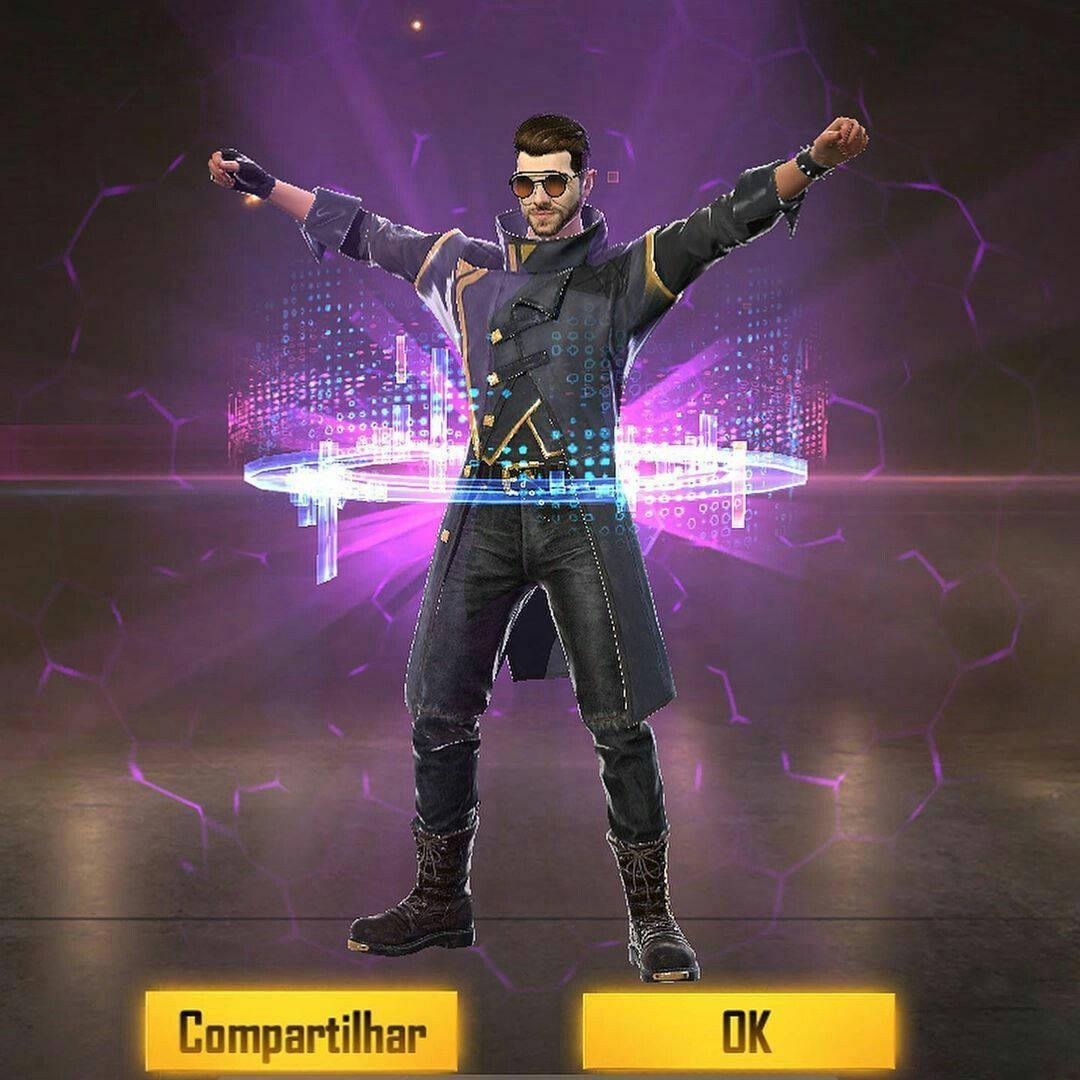 Caption: Powerful Alok Rocking His Exclusive Game Emote In Free Fire Background