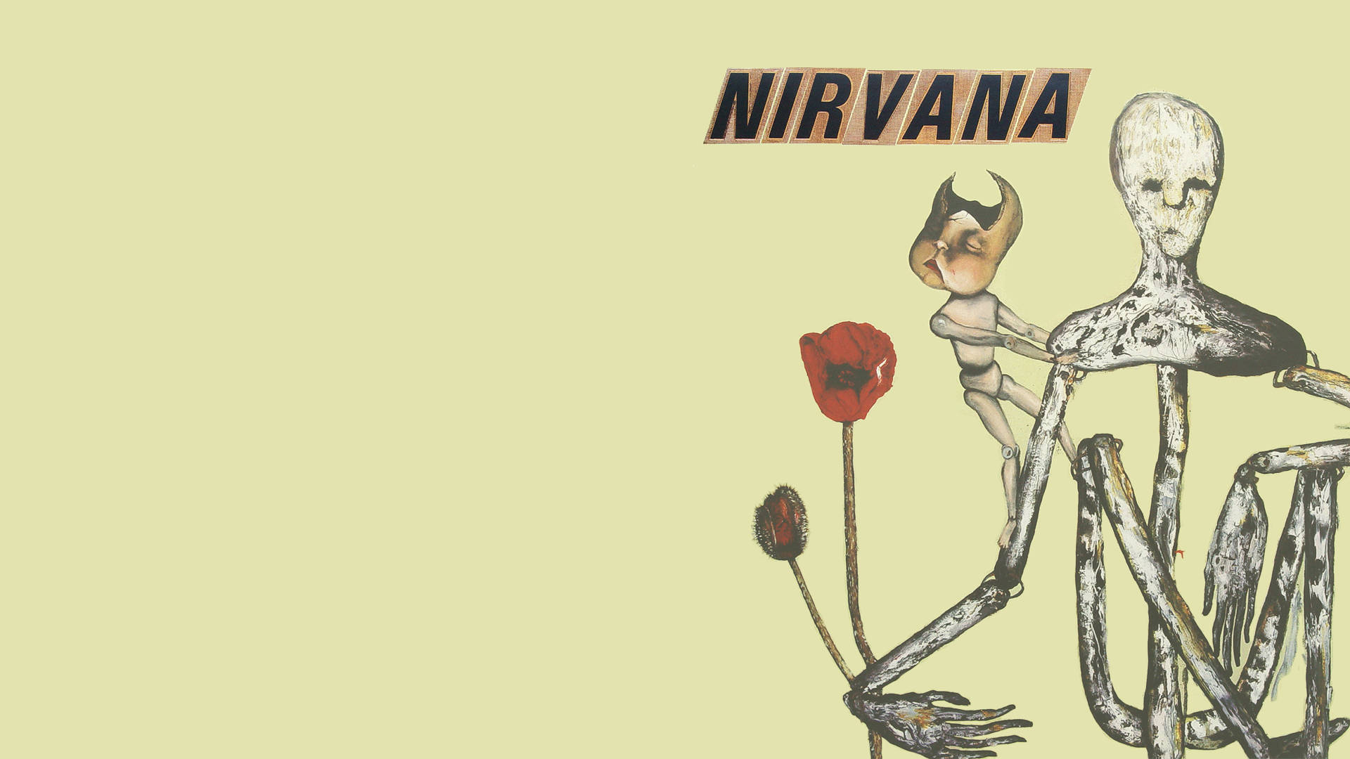 Caption: Powerful Imagery Of Nirvana's 4k Insecticide Album Cover Background