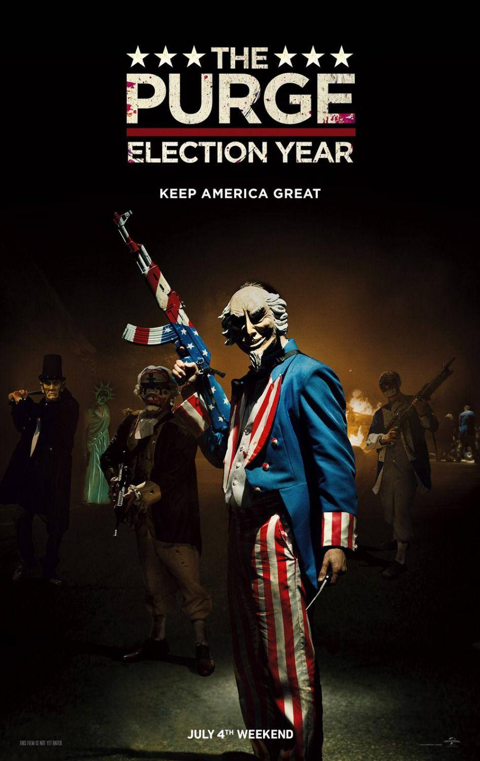 Caption: Powerful Poster Of The Purge - Election Year Movie Background