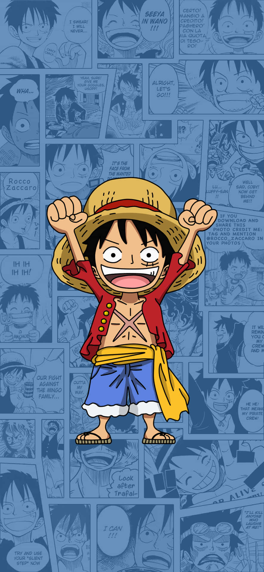 Caption: Powerful Stance Of Luffy In Luffy Phone Wallpaper Background