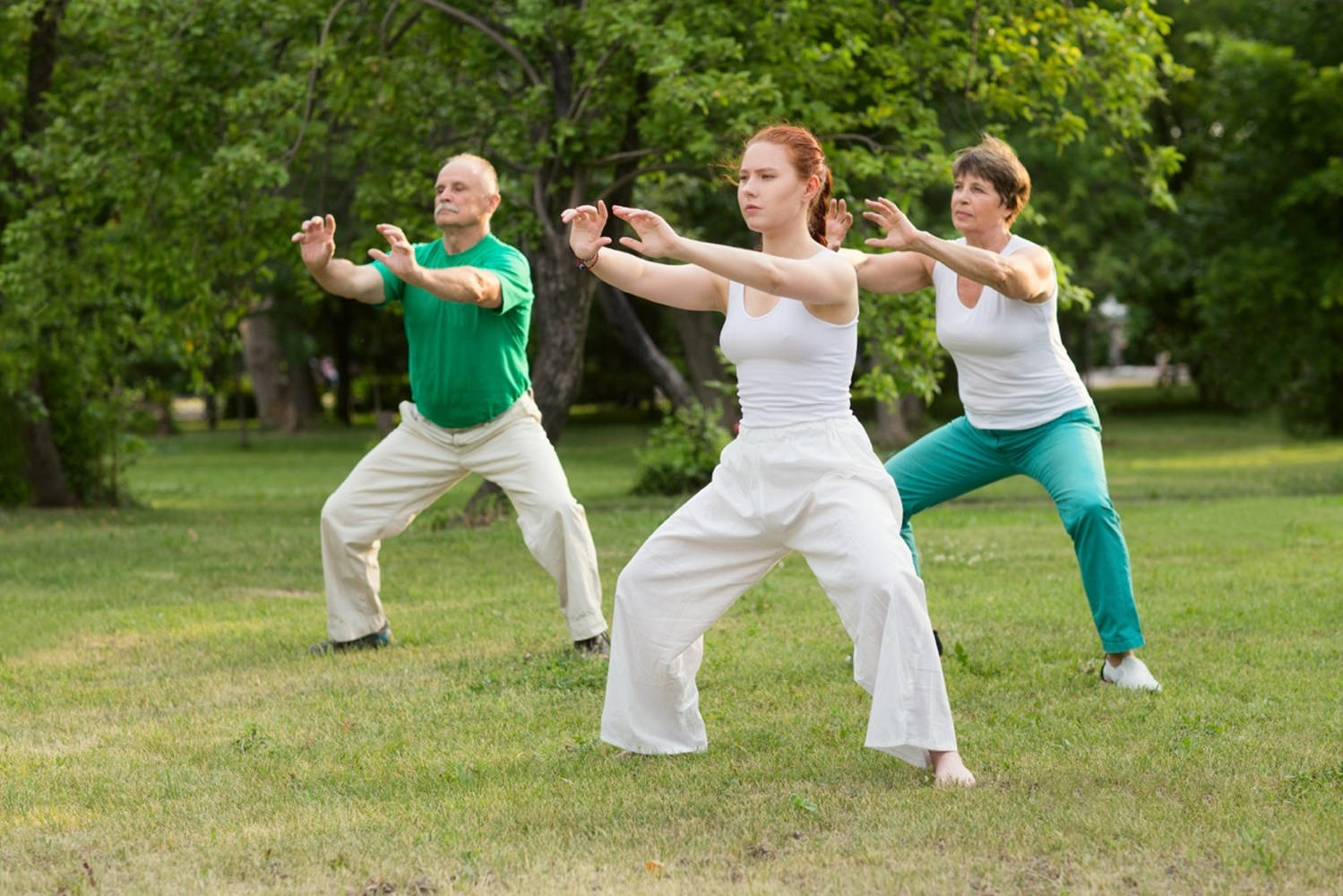 Caption: Practicing Qi Gong In Ancient Chinese Environment Background