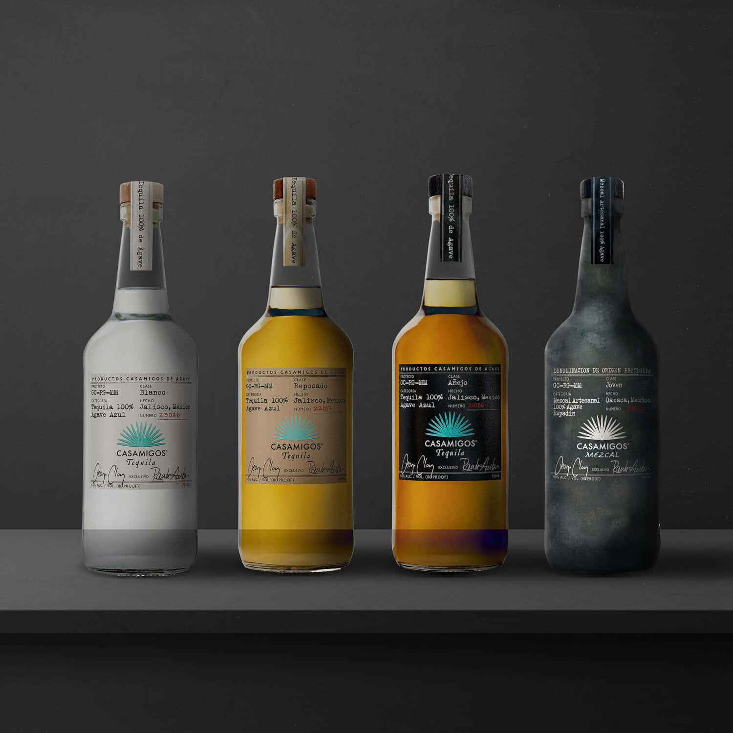 Caption: Premium Casamigos Tequila Bottles Lineup