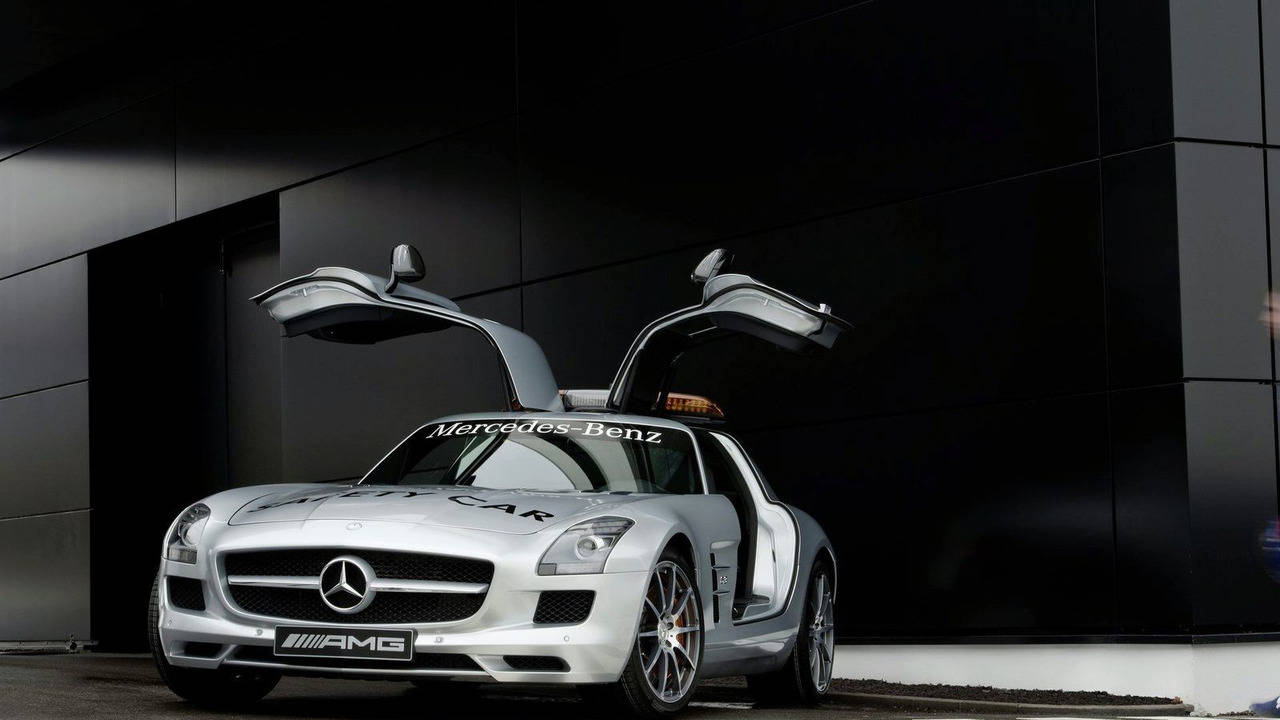 Caption: Prestigious Luxury - The White Mercedes-benz Sls Amg