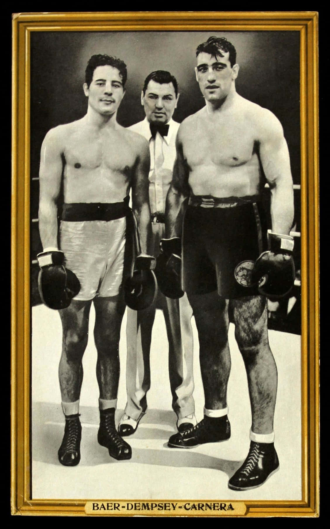 Caption: Primo Carnera, Max Baer, And Jack Dempsey At Historic Boxing Event Background