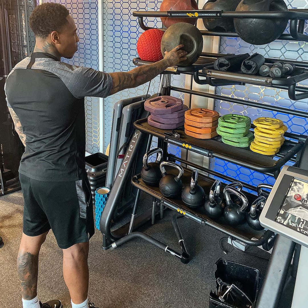 Caption: Professional Footballer Nathaniel Clyne Training At The Gym