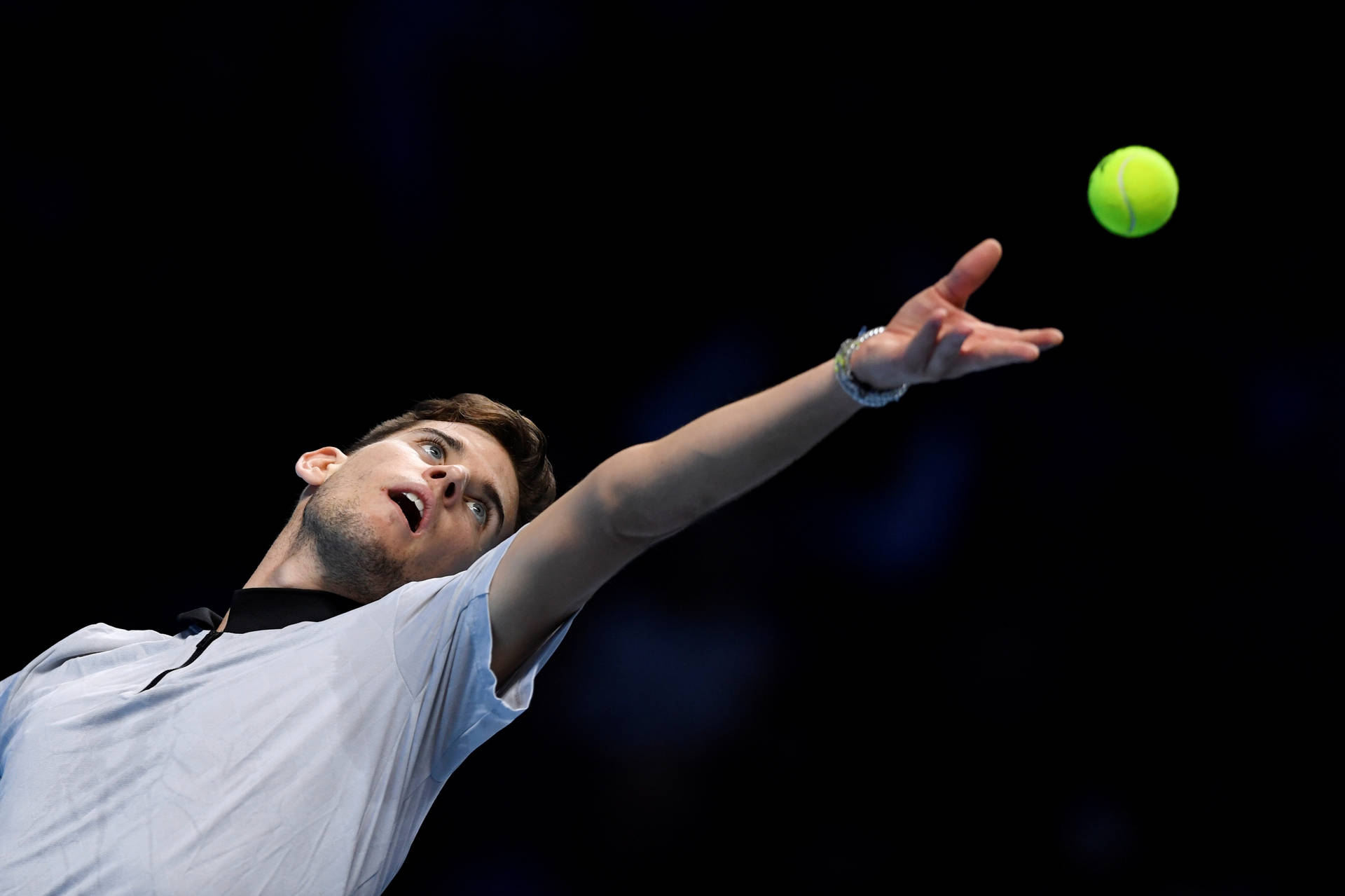 Caption: Professional Tennis Player Dominic Thiem In Action