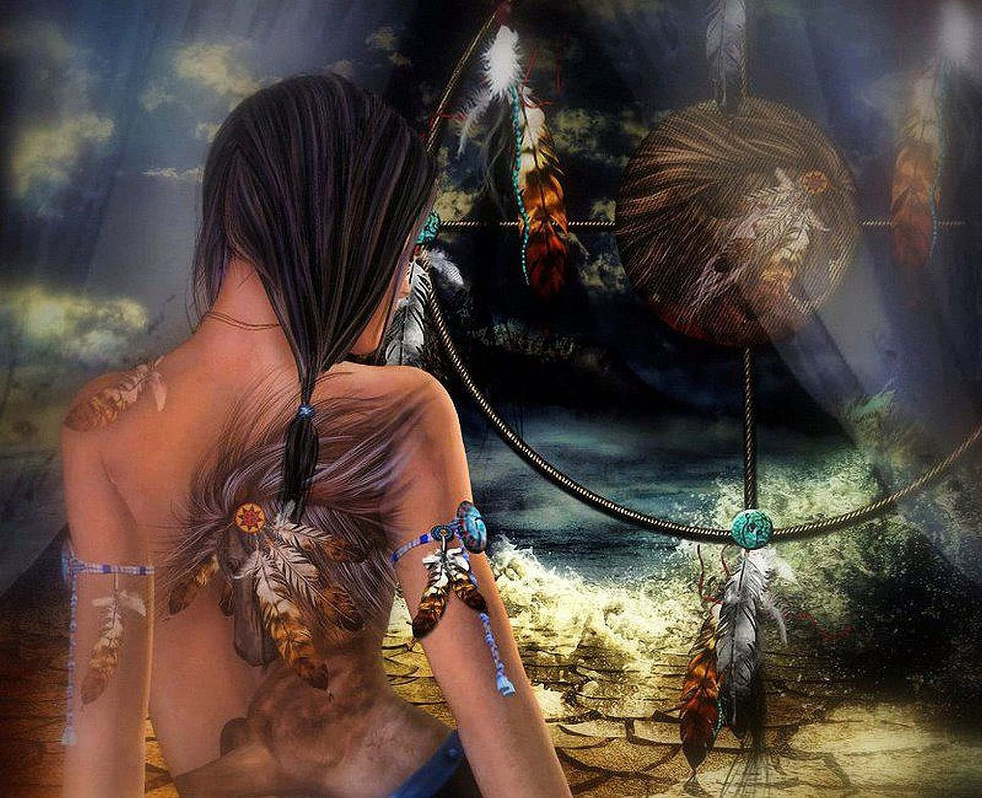 Caption: Proud Heritage - A Native American Indian Background