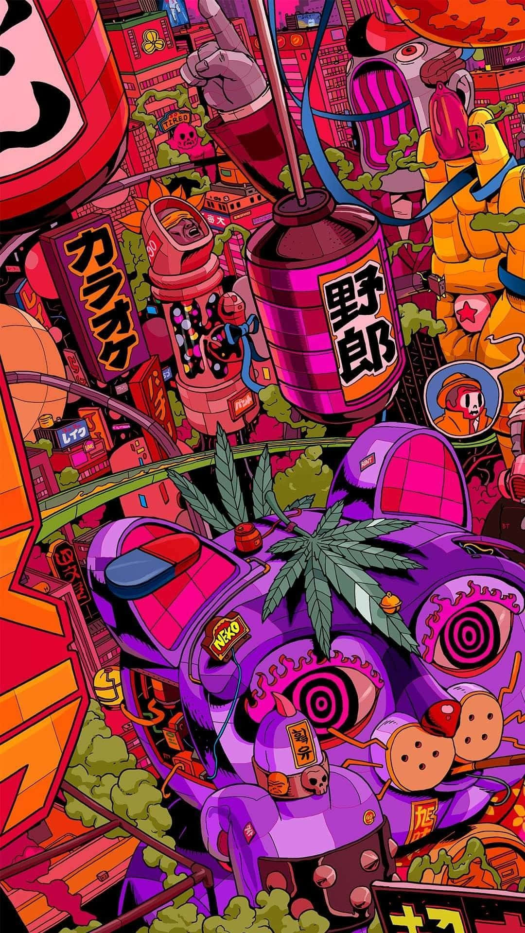 Caption: Psychedelic Grunge Artwork Background