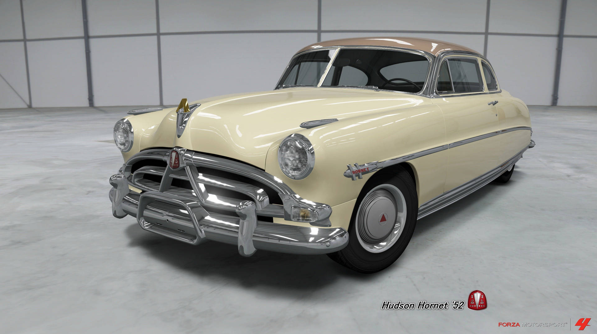 Caption: Racing Excellence: The Mighty Hudson Hornet In Forza Horizon 4 Background