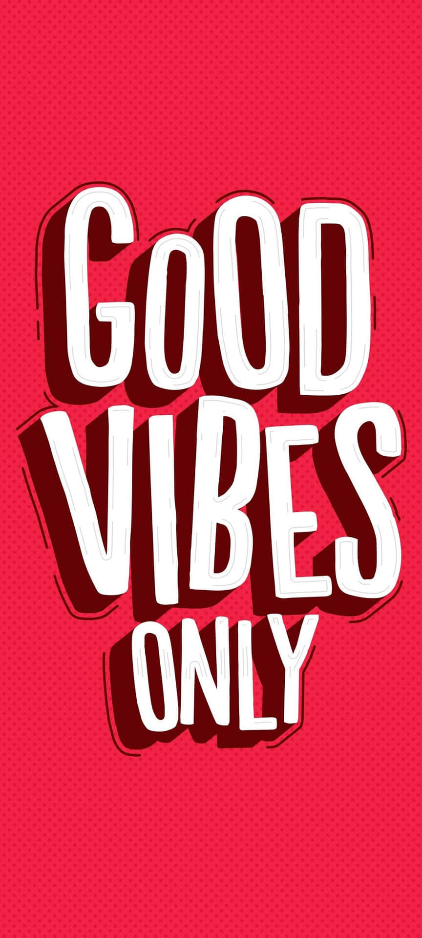 Caption: Radiate Positivity - Good Vibe Red Typographic Art Background