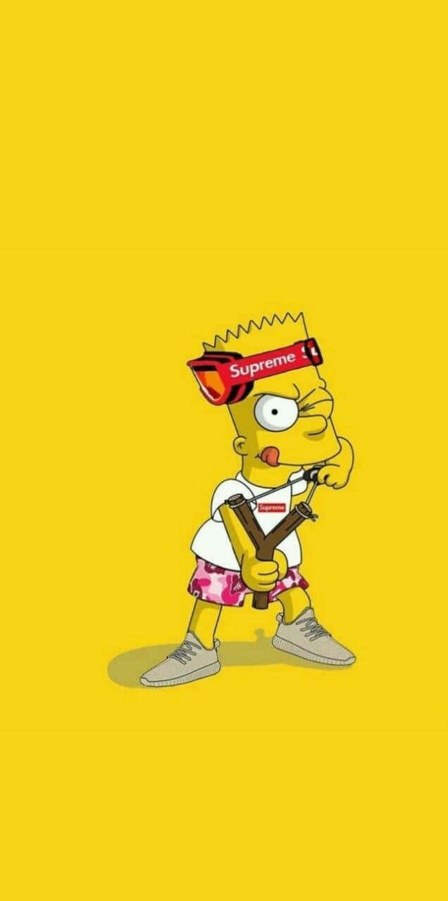 Caption: Rebel With A Cause - Bart Simpson Gangster Style Background