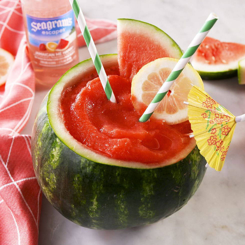 Caption: Refreshing Seagrams Gin Watermelon Cocktail Mix Background