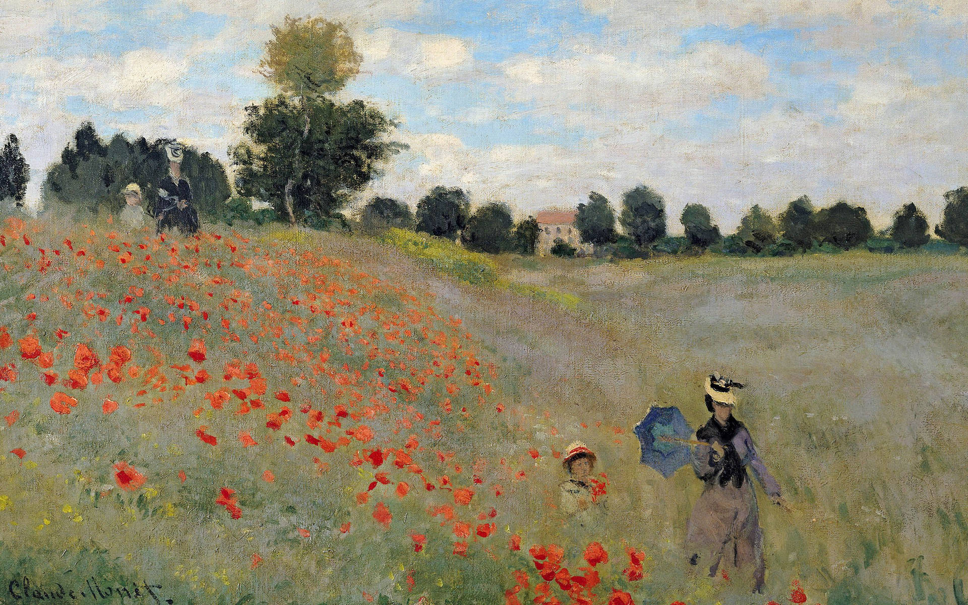 Caption: Renoir’s Masterpiece - Women On The Field Background