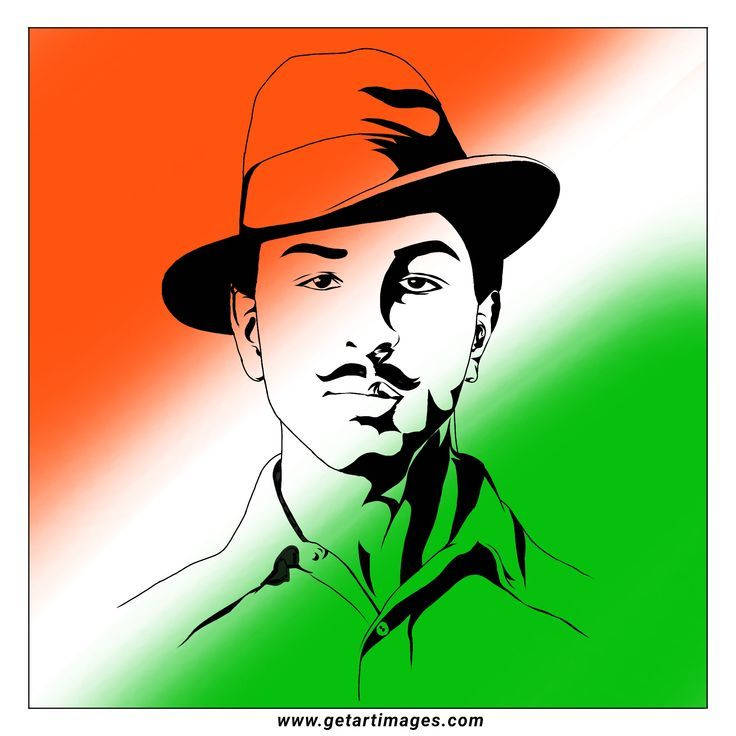 Caption: Revolutionary Hero - Shaheed Bhagat Singh Background
