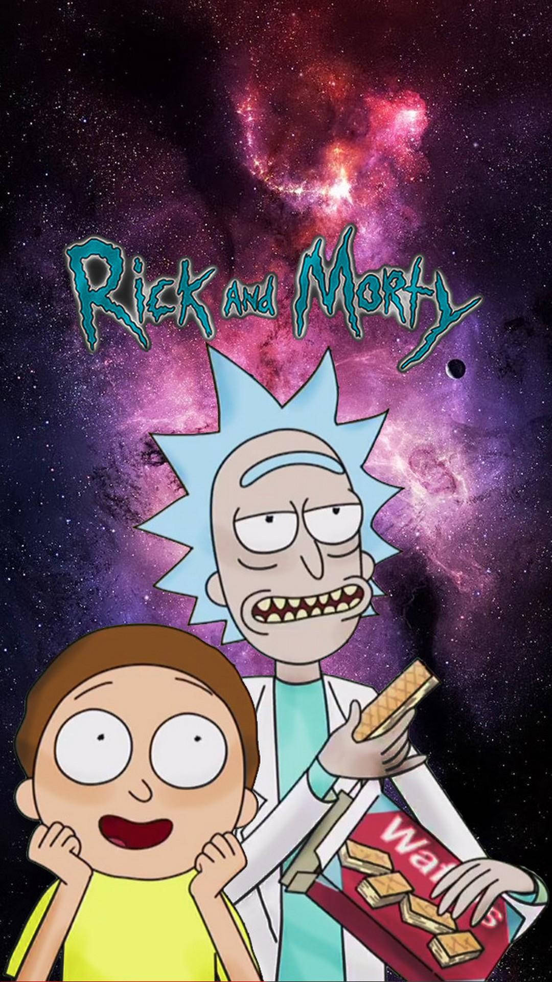 Caption: Rick And Morty Waffle Adventure Iphone Wallpaper