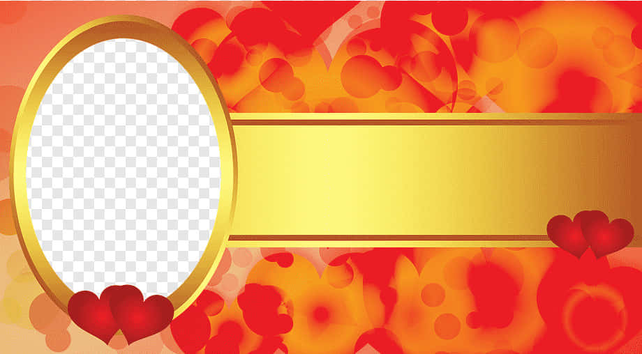 Caption: Romantic Wedding Frame With Floral Accents Background